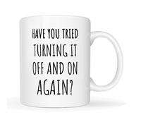 Funny Have You Tried Turning It Off and On Again Coffee Mug, Christmas and Bosses Day Gag Gifts for Boss, Coworker, Friend Cup Novelty Gift Ideas for Christmas, Birthday -Coffee Cup for Men, Women