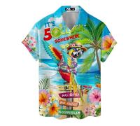 Funny Hawaiian Shirts for Men Palm Beach Shirts Tropical Vacation Shirts H2, Five O'clock, 3XL