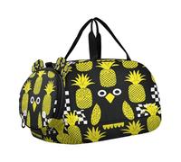 Funny Hawk Pineapple Yellow Small Gym Bag with Shoes Compartment Large Capacity Travel Duffel Bag for Beach Swim Bags Pool Sports bolsos deportivos para mujer
