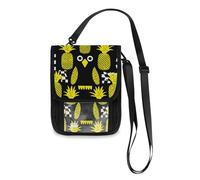 Funny Hawk Pineapple Yellow Travel Wallet Passport Holder Hidden Neck pouching Slim Lightweight Crossbody Bag with Adjustable Strap