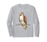 Funny Hawkward Pun Red-Tailed Hawk Bird Watcher Watercolor A Long Sleeve T-Shirt