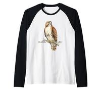 Funny Hawkward Pun Red-Tailed Hawk Bird Watcher Watercolor A Raglan Baseball Tee
