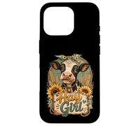 Funny Hay Girl Farm Cow Licking Tongue Out Case for iPhone 16 Pro