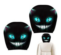 Funny Headrest Cover - 2 Pack Polyester Car Seat Protector, 26x28cm Universal Funny Print, Quirky Automotive Accessory, Simple Installation Style | Playful Decoration Head Cover