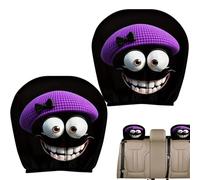 Funny Headrest Covers 2 Pieces Automotive Accessories | Vehicle Headrest Protector for SUVs RVs Car Owners Road Trips Family Rides Pet Transportation Long Drives Holiday Party