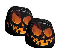 Funny Headrest Covers Halloween - Pack of 2 Car Headrests Protection Decoration | Scary Pumpkin Large Eyes Motif Double-Sided Elastic - Halloween Decoration