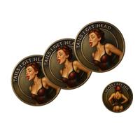 Funny Heads and Tails Coins, Heads I Get Tail/Tails I Get Head Commemorative Coin, Cheeky Decision Coins for Date Night Ideas, Humor Prank Gift for Adults Couples (3pcs)
