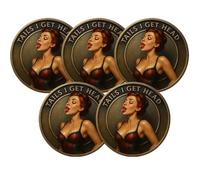 Funny Heads and Tails Coins, Heads I Get Tail/Tails I Get Head Commemorative Coin, Cheeky Decision Coins for Date Night Ideas, Humor Prank Gift for Adults Couples (5pcs)