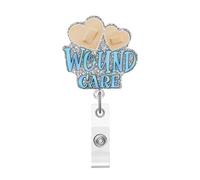 Funny Heart Badge Reel,Cute Wound Care Acrylic Badge for ID Card Badge,Fun Telescoping Retractable Badge Holder Alligator Clip Accessories for Nurse,Medical Worker,Nursing Student,Teacher