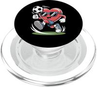 Funny Heart Playing Soccer With Sunglasses PopSockets PopGrip for MagSafe
