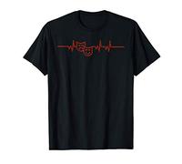 Funny Heartbeat Cardiogram Theatre Masks Lover Gift T-Shirt