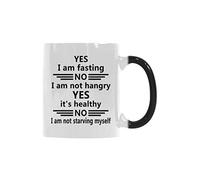 Funny Heat Reveal Changing Color Cup Ceramic Mug,Yes i am Fasting Coffee Mug for Funny Gift Tea Cup 11oz