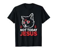 Funny Heavy Metal Antichrist Death Metal Cat Not Today Jesus T-Shirt