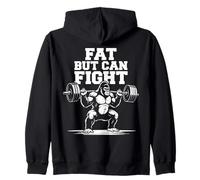 Funny Heavyweight Gym Fat But Can Fight Cardio Gorilla Beast Zip Hoodie