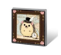 Funny Hedgehog Brooch Pin, Unisex Square Lapel Pin for Men & Women, Elegant Metal Badge for Hats Jackets Shirts, Versatile Fashion Accessory