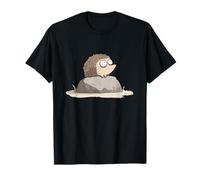 Funny Hedgehog On Rock Cute Woodland Animal T-Shirt