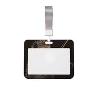 Funny Hedgehog Playing The Violin Sliding Id Badge Holder Hard Plastic Work Card Case Name Tag Protector for Nurses Office