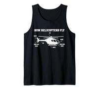 Funny Helicopter Pilot How Helicopters Fly Aviation Diagram Tank Top