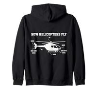 Funny Helicopter Pilot How Helicopters Fly Aviation Diagram Zip Hoodie