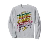 Funny HERE COMES TROUBLE Kids Field Day Race On Funny Fun Sweatshirt
