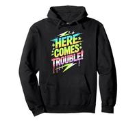 Funny HERE COMES TROUBLE Kids Teacher Win On Games Begin Pullover Hoodie