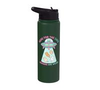 Funny Here for The Cats Humans are Weird Alien Encounter Stainless Steel Insulated Water Bottle