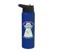 Funny Here for The Cats Humans are Weird Alien Encounter Stainless Steel Insulated Water Bottle