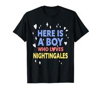 Funny Here is A Boy Who Loves Nightingales Value Graphic T-Shirt
