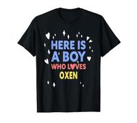 Funny Here is A Boy Who Loves Oxen Value Graphic T-Shirt