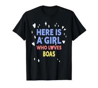 Funny Here is A Girl Who Loves Boas Value Graphic T-Shirt, Men, Black, S