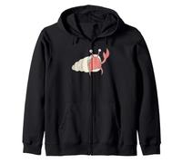 Funny Hermit Crab Wave Ocean Beach Animal Design Zip Hoodie