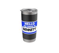 Funny Hi Hello My Name is Bennett On Nametag Introduction Stainless Steel Insulated Tumbler
