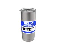 Funny Hi Hello My Name is Bennett On Nametag Introduction Stainless Steel Insulated Tumbler