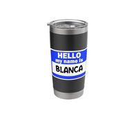 Funny Hi Hello My Name is Blanca On Nametag Introduction Stainless Steel Insulated Tumbler