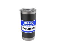 Funny Hi Hello My Name is Emmalynn On Nametag Introduction Stainless Steel Insulated Tumbler