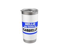 Funny Hi Hello My Name is Gabrielle On Nametag Introduction Stainless Steel Insulated Tumbler