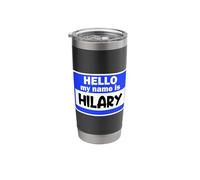Funny Hi Hello My Name is Hilary On Nametag Introduction Stainless Steel Insulated Tumbler