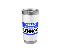 Funny Hi Hello My Name is Lennox On Nametag Introduction Stainless Steel Insulated Tumbler
