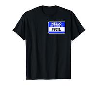 Funny Hi Hello My Name Is Neil On Nametag Introduction T-Shirt