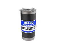 Funny Hi Hello My Name is Wilfredo On Nametag Introduction Stainless Steel Insulated Tumbler