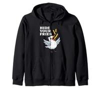 Funny Hide Your Fries Kawaii Seagull Zip Hoodie