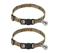 Funny Highland Cattle Wood Collar for Kitten, 2 Pack Puppy Collar with Bell