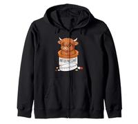 Funny Highland Cow Anti Depressant Zoo Boys Girls Zip Hoodie