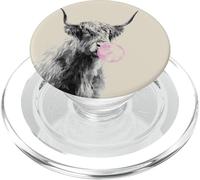 Funny Highland Cow Art Bubble Gum Western Farmhouse Vibe PopSockets PopGrip for MagSafe