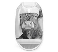 Funny Highland Cow Bath Dog Clothes Fashionable Sleeveless Pet Vest Puppy Breathable Shirts for Small Medium Dogs Cat L