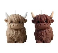Funny Highland Cow Candles 2PCS - Unique Scented Candle & Decorative Shaped Candles for Living Room Bedroom Decor