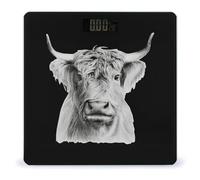 Funny Highland Cow Digital Bathroom Scale for Body Weight LCD Display Tempered Glass Weighing Scales