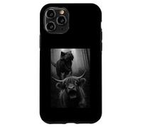 Funny Highland Cow Dinosaur Trex Selfie Animal Lover Case for iPhone 11 Pro