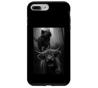 Funny Highland Cow Dinosaur Trex Selfie Animal Lover Case for iPhone 7 Plus/8 Plus