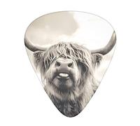 Funny Highland Cow Guitar Picks - Guitar Accessories - Guitar Picks For Acoustic Guitar Electric Guitar Bass Guitar For Men Women Professional Guitarist Musicians And Beginner